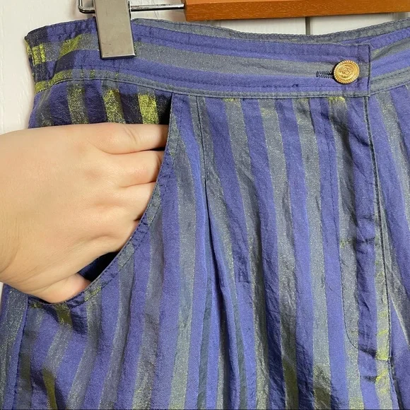 90s Metallic Striped Shorts - Picture 4 of 9